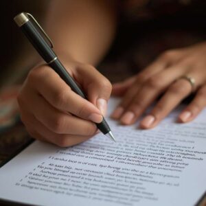 Handgeschriebener Songtext