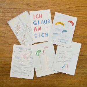 Handgemalte Aquarell-Postkarte